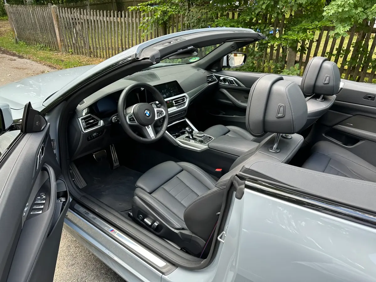 BMW 430i Cabrio 2023, interior — St. Tropez Luxury Car, Saint-Tropez. BMW 430i Cabrio in Saint-Tropez The BMW 430i Cabrio 2023 is available to rent in…