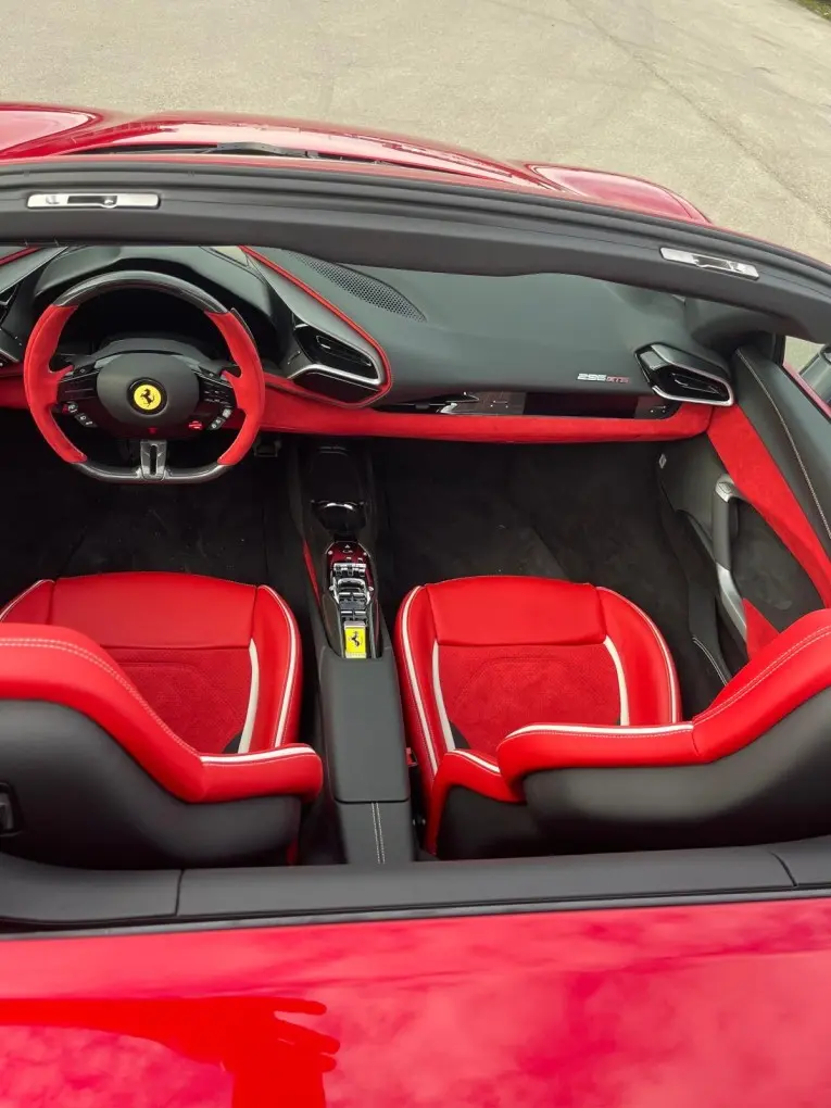 Ferrari 296 GTS Spider 2025, exterior — St. Tropez Luxury Car, Saint-Tropez. Ferrari 296 GTS Spider in Saint-Tropez The Ferrari 296 GTS Spider, model year 2025, is…