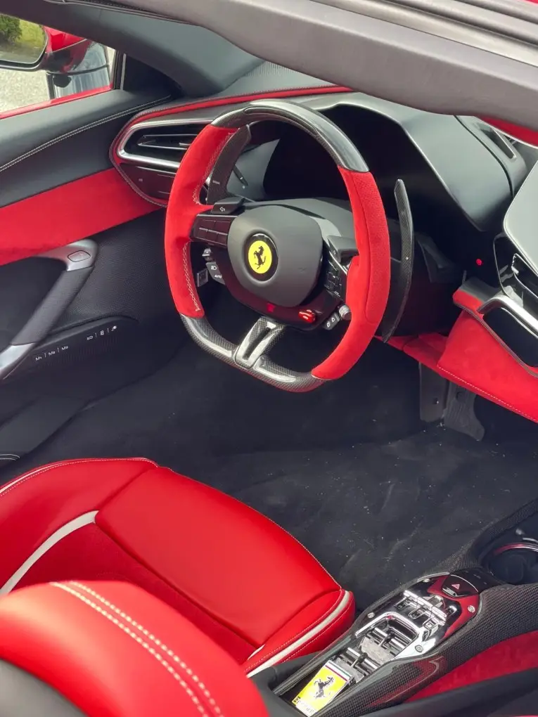 Ferrari 296 GTS Spider 2025, interior — St. Tropez Luxury Car, Saint-Tropez. Ferrari 296 GTS Spider in Saint-Tropez The Ferrari 296 GTS Spider, model year 2025, is…