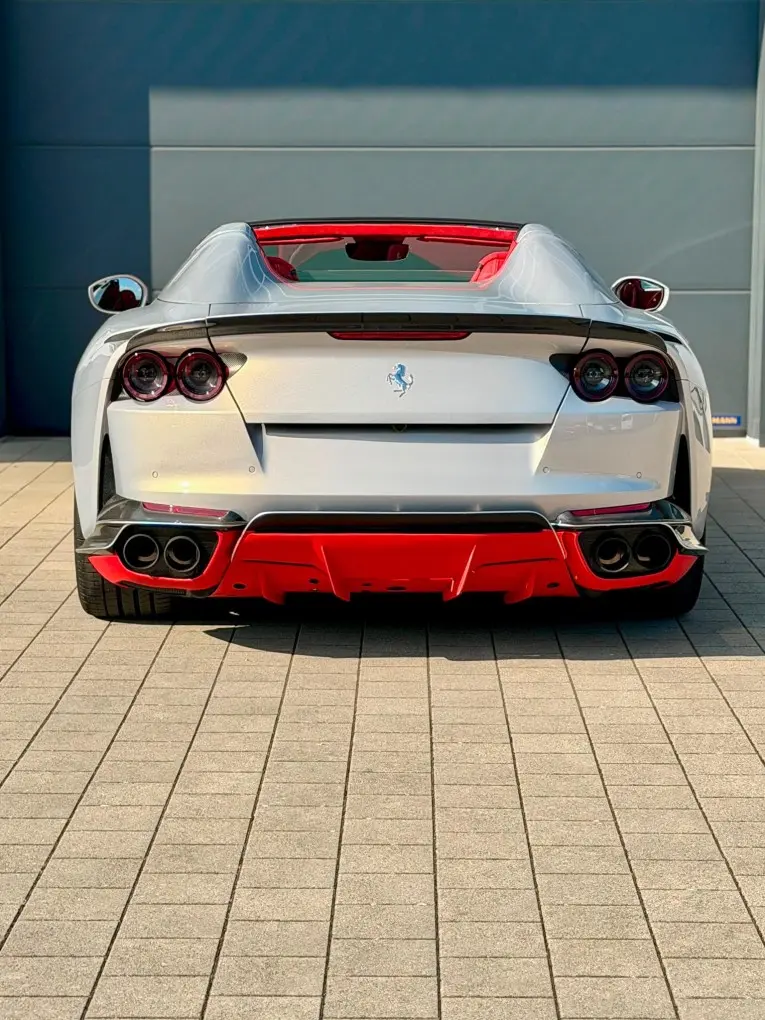 Ferrari 812 GTS 2024, rear view — St. Tropez Luxury Car, Saint-Tropez. Ferrari 812 GTS in Saint-Tropez The Ferrari 812 GTS 2024 is available for hire in…
