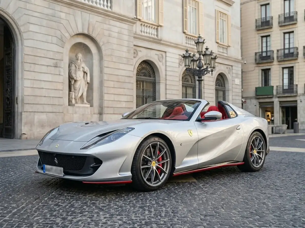 Ferrari 812 GTS 2024, side profile — St. Tropez Luxury Car, Saint-Tropez. Ferrari 812 GTS in Saint-Tropez The Ferrari 812 GTS 2024 is available for hire in…