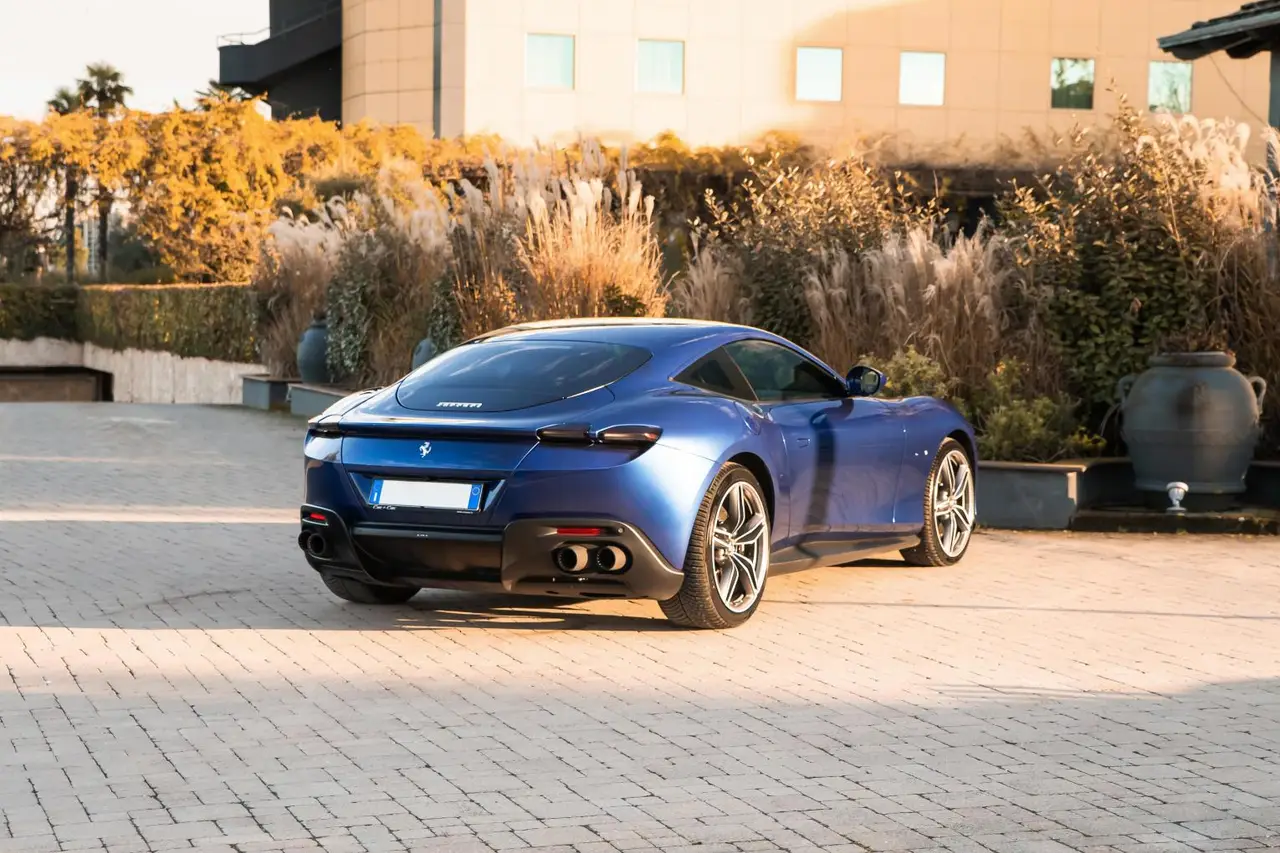 Ferrari Roma 2025, front view — St. Tropez Luxury Car, Saint-Tropez. Ferrari Roma in Saint-Tropez The Ferrari Roma 2025 is available for rental in…