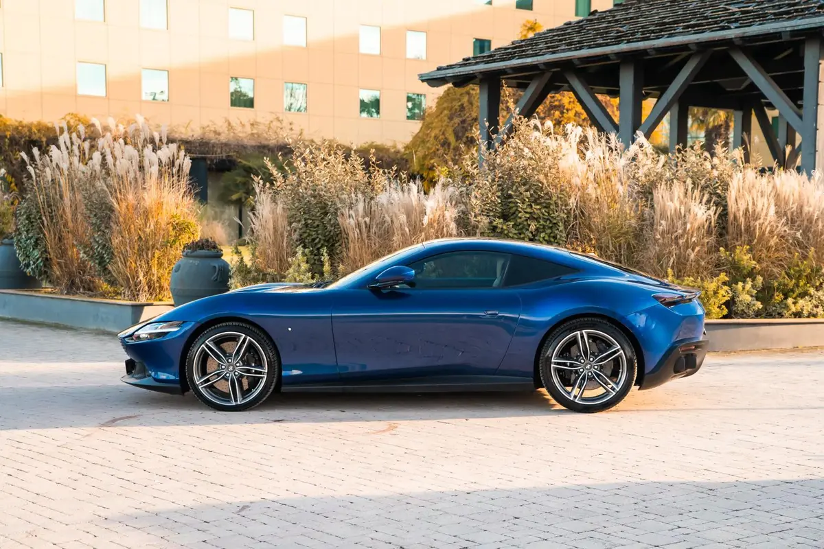 Ferrari Roma 2025, rear view — St. Tropez Luxury Car, Saint-Tropez. Ferrari Roma in Saint-Tropez The Ferrari Roma 2025 is available for rental in…