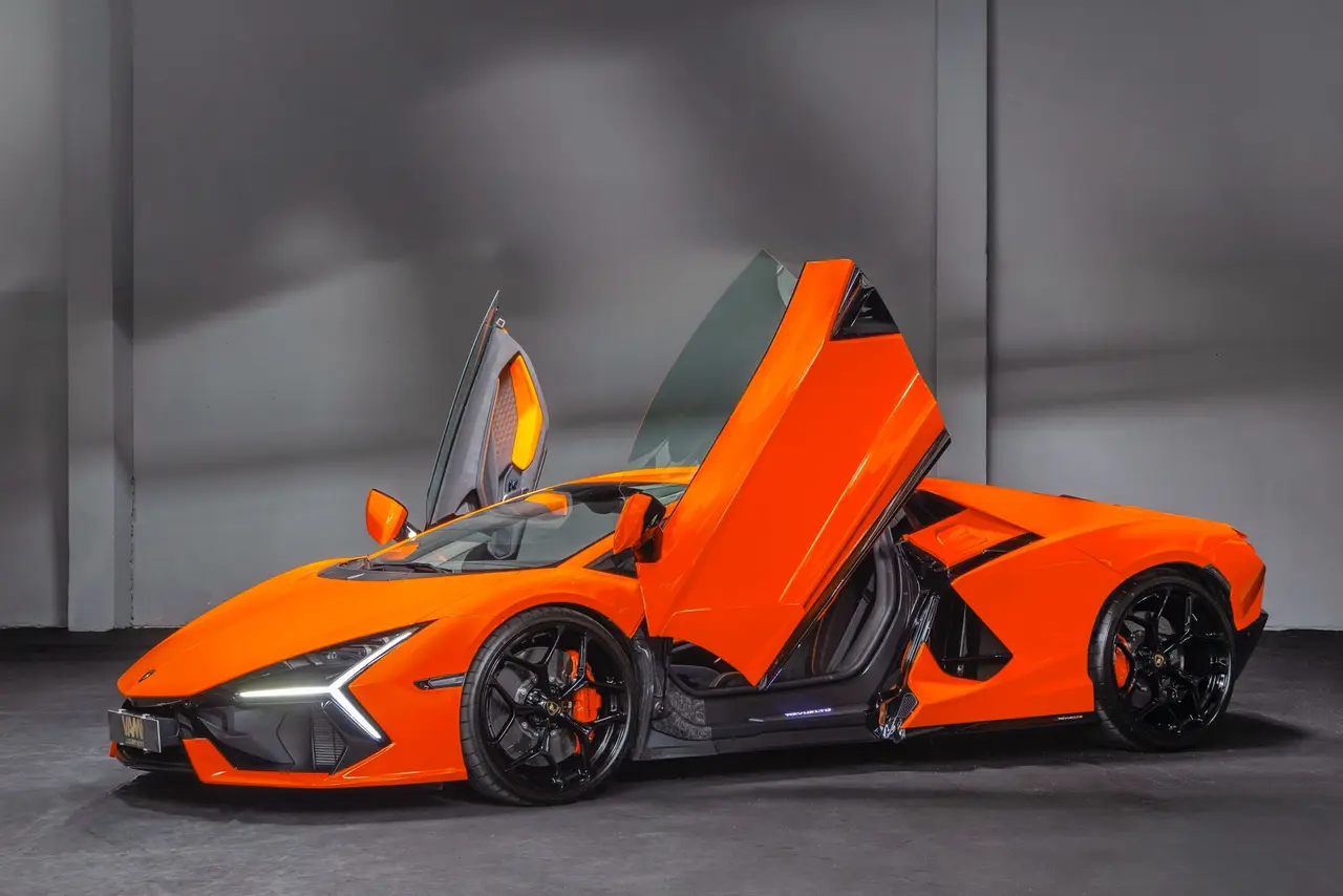 Lamborghini Revuelto 2026, exterior — St. Tropez Luxury Car, Saint-Tropez. Lamborghini Revuelto in Saint-Tropez The Lamborghini Revuelto 2026 is available for hire…