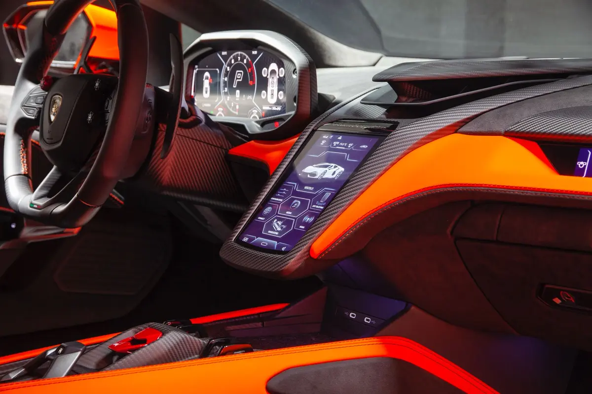 Lamborghini Revuelto 2026, dashboard — St. Tropez Luxury Car, Saint-Tropez. Lamborghini Revuelto in Saint-Tropez The Lamborghini Revuelto 2026 is available for hire…
