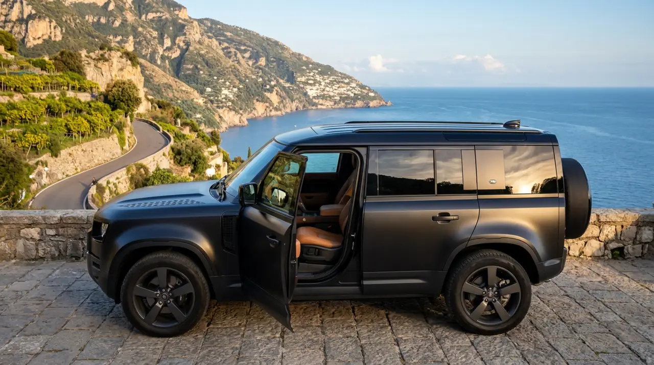 Land Rover Defender 2024, interior — St. Tropez Luxury Car, Saint-Tropez. Land Rover Defender in Saint-Tropez The 2024 Land Rover Defender is available for rental…