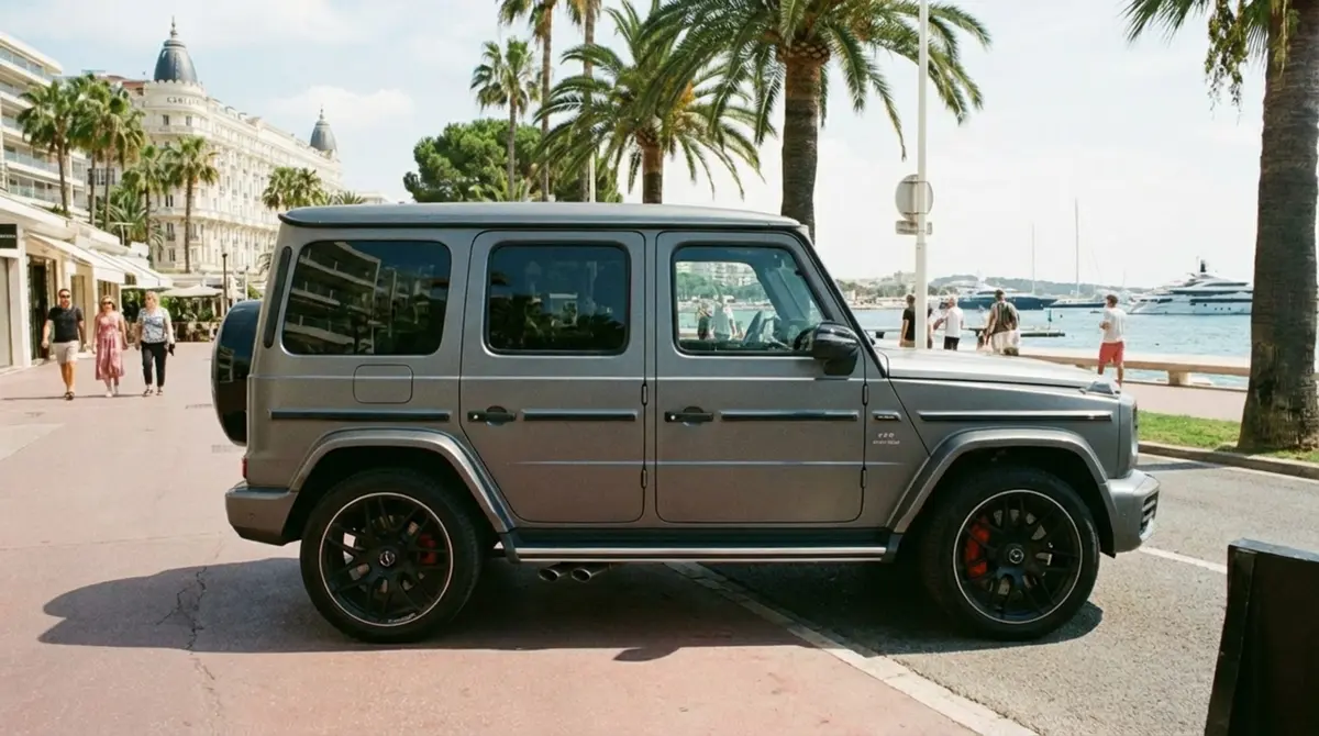 Mercedes Benz G63 2023, exterior — St. Tropez Luxury Car, Saint-Tropez. Mercedes Benz G63 in Saint-Tropez The 2023 Mercedes Benz G63 is available for rental in…