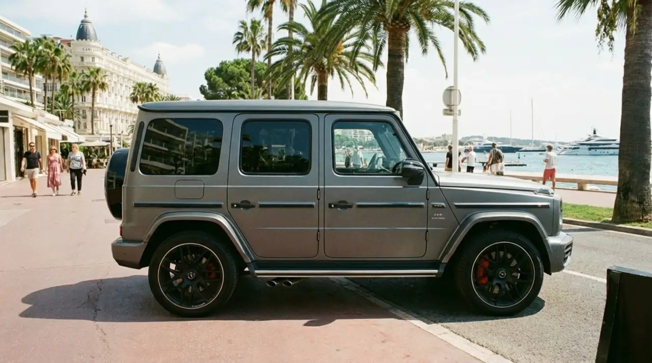 Mercedes Benz G63 2023, exterior — St. Tropez Luxury Car, Saint-Tropez. Mercedes Benz G63 in Saint-Tropez The 2023 Mercedes Benz G63 is available for rental in…