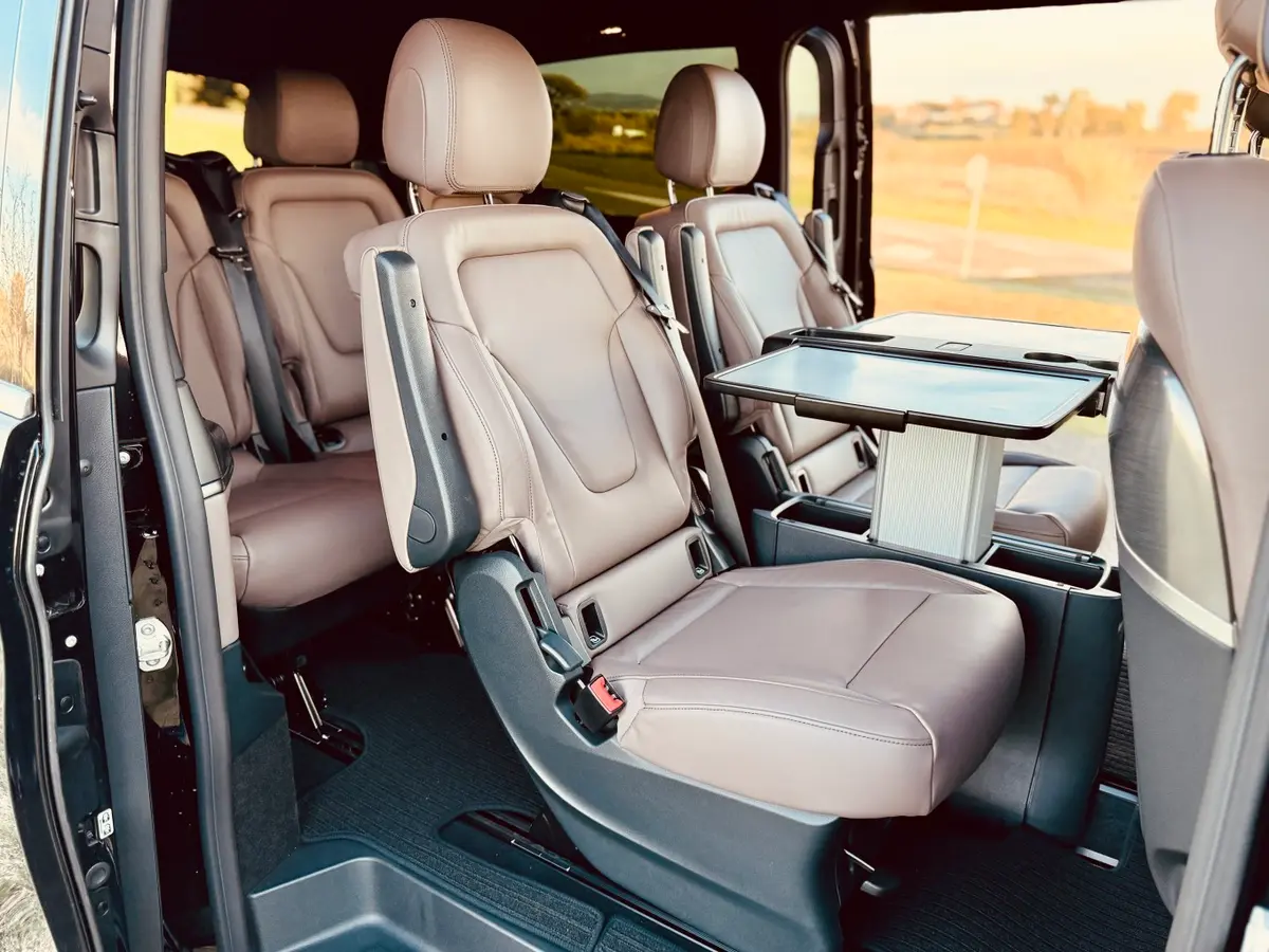 Mercedes Benz V300 4x4 XL Exclusive 7 seats 2025, rear view — St. Tropez Luxury Car, Saint-Tropez. Mercedes Benz V300 4x4 XL Exclusive 7 seats in Saint-Tropez The Mercedes Benz V300 4x4 XL…