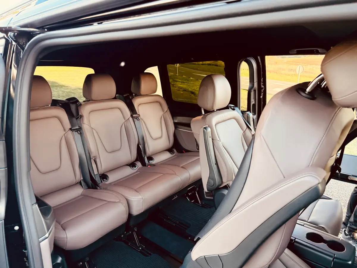 Mercedes Benz V300 4x4 XL Exclusive 7 seats 2025, interior — St. Tropez Luxury Car, Saint-Tropez. Mercedes Benz V300 4x4 XL Exclusive 7 seats in Saint-Tropez The Mercedes Benz V300 4x4 XL…