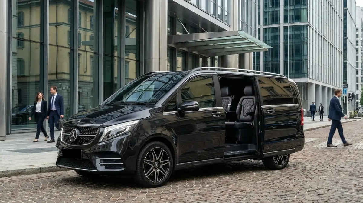 Mercedes V Class 2026, interior — St. Tropez Luxury Car, Saint-Tropez. Mercedes Benz V Class in Saint-Tropez The Mercedes V Class 2026 is available to rent in…